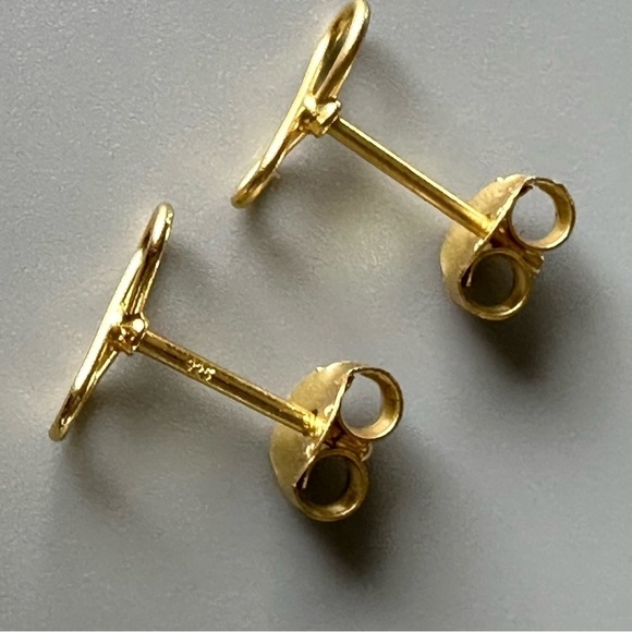 24k Gold Vermeil Infinity Tiny Stud Earrings - Picture 6 of 8